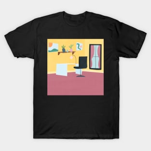 Cute doll house office illustration T-Shirt